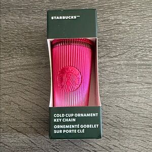 Starbucks Vibrant Pink Cold Cup Keychain